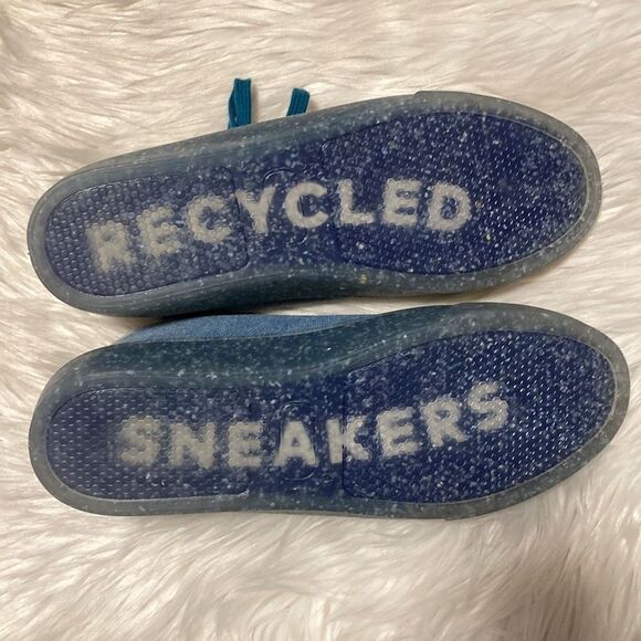 ANTHROPOLOGIE BY RECYKERS CAMDEN BLUE CANVAS LACE UP SNEAKERS SHOES WOMEN 40 - Picture 6 of 7